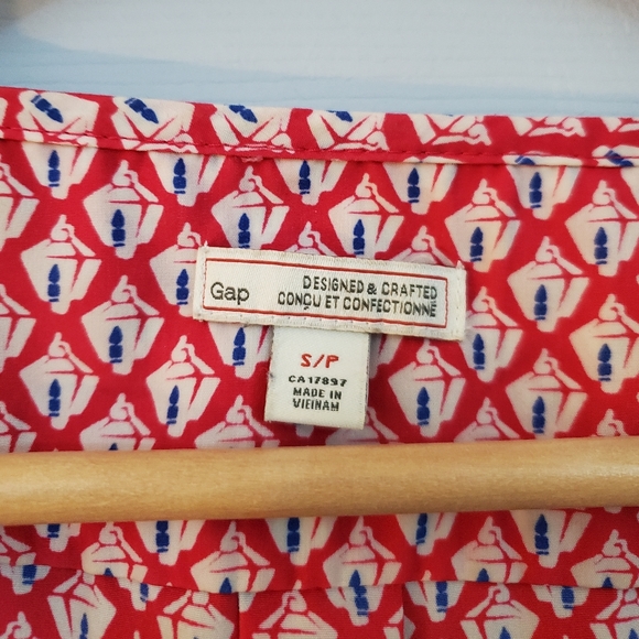 Gap Sleeveless Pink Red Summer Button down Dress Size small - Picture 3 of 5